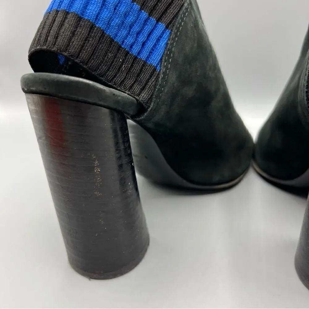 3.1 Phillip Lim Drum Slingback Booties Black Leather Stripe Block Heel Women’s